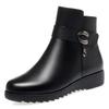 Fashion Mum Warm Cotton Shoes Women Winter Fleece Side Zip Thick Bottom Short Boots Leisure Round Head Flats Bota Inverno Feminina2024