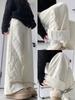 Women's Thick Fleece-Lined Patchwork Wide-Leg Winter Pants