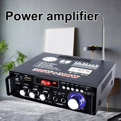 BT-298A Leistungsverstärker Praktische Flüssigkristallanzeige 2CH 12V/220V 600W HiFi Bluetooth-kompatibel 5