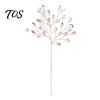 Elegant Mantlepiece Display Accents Faux Crystal Christmas Tree Picks with Bendable Wire, Acrylic Pearl Sprays Festive Bouquet Filler Strands