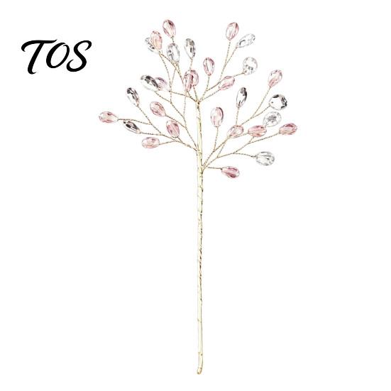 Elegant Mantlepiece Display Accents Faux Crystal Christmas Tree Picks with Bendable Wire, Acrylic Pearl Sprays Festive Bouquet Filler Strands