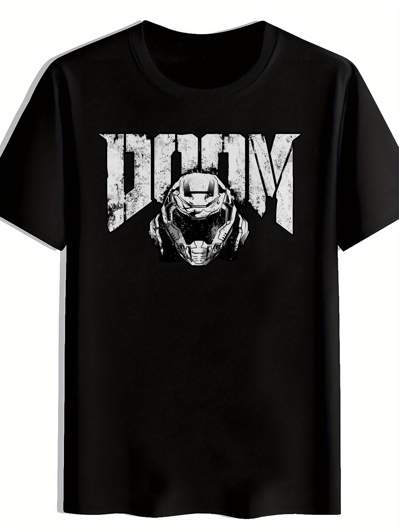 

Black T-shirt with Graphic & Skull Design - Retro Rock Band Inspired S