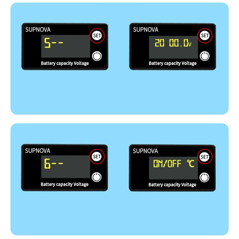Digital Voltmeter Gauge with Color Screen for DC 8-100V LCD Display Lithium Lead-acid Battery Status Indicator for E-bik