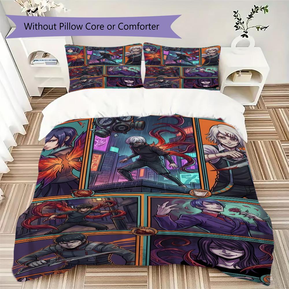 

One-Eyed King Pattern Bedding,Quilt Set Quilt Cover Pillowcase Home Birthday Gift (1 * duvet cover + 2 * pillowcase, without core) 135x200cm