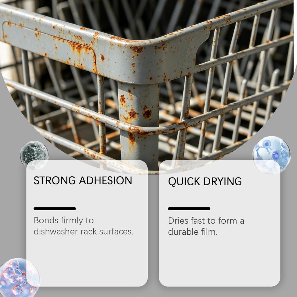 30ml Dishwasher Rack Repair Paint, Waterproof Vinyl Coating T ouch Up For Basket, Rust Proof Restorer For Home Kitchen Appliance