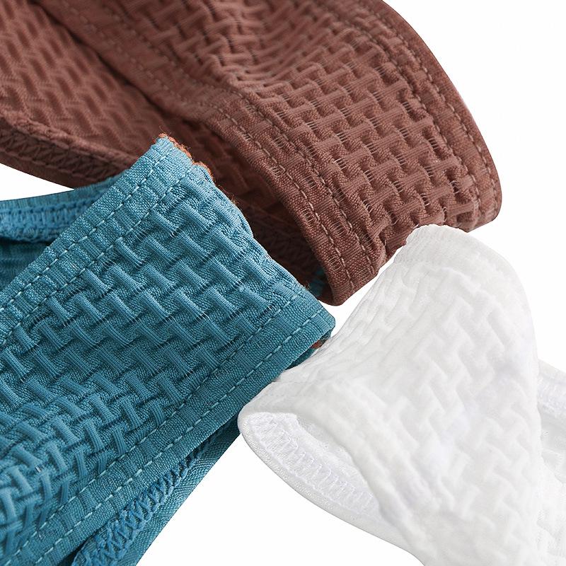 Męskie Erotyczne Stringi Niskiego Stanu, Jednolity Kolor Lodowy Jedwab