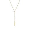 Women's Y-Shaped Gold Stainless Steel Necklace – Elegant, Long, Lightweight, and Color-Retaining Japanese-Korean Design