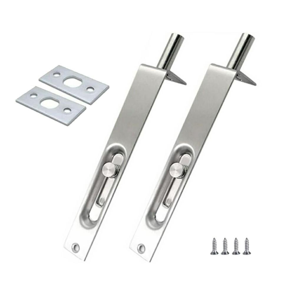 2 Pack Door Flush Bolt Stainless Steel Security Door Guard Concealed 4 Inch 6 Inch 8 Inch Door Buckle Concealed Latch