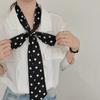 Luxury Ribbon Polka Dot Scarf Satin Hijab Fashion Wraps Hair Bands Ribbon Headband Bandann Polka Dot Scarf Printed Scarf