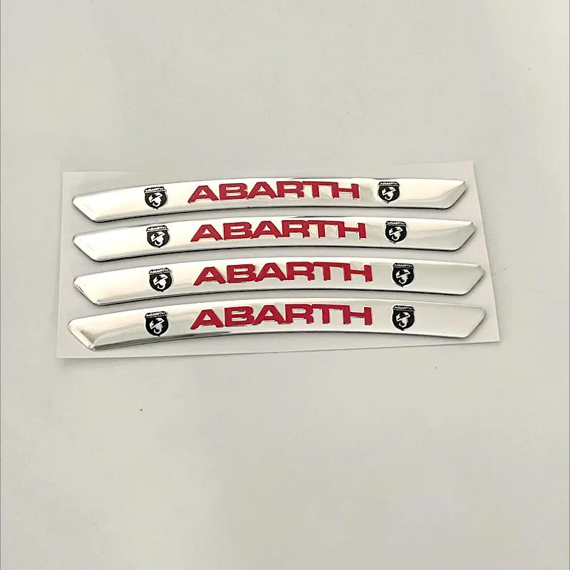 Nouveaux Autocollants Jante de Roue pour Abarth 595 695 124 Spider Emblème Logo de Voiture Badges Autocollants Accessoires Fiat 500 Panda Tipo Doblo Ducato