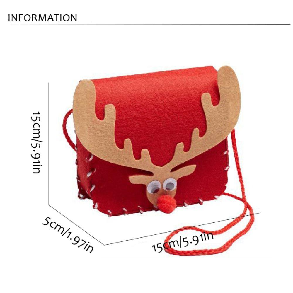 Non-woven Fabric DIY Christmas Bag Toy Creative Portable Elk Shoulder Bag  Christmas Gift
