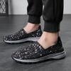 Men Camouflage Breathable Slip on Sneakers Men Summer Braid Beach Lazy Shoes Casual Weave Walking Flats