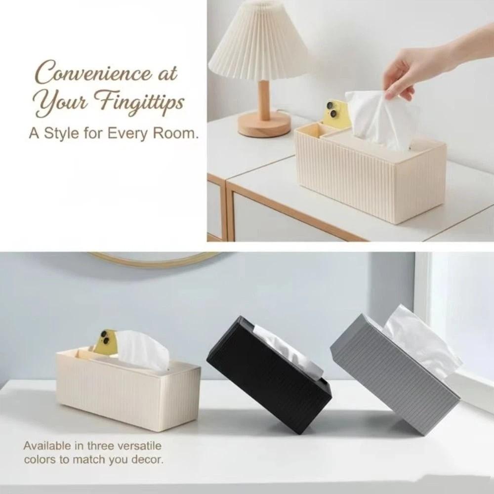 Striped Napkin Holder Removable Lid Tissue Dispenser Modern Desktop Organizer  Living Room