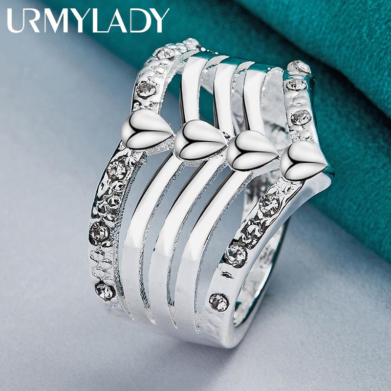 URMYLADY 925 Sterlingsilber Krone Zirkon 7-10 Ring Für Frauen Mode Charm Schmuck