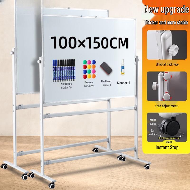 Magnetic Double-Sided Whiteboard with Stand, 100x150cm