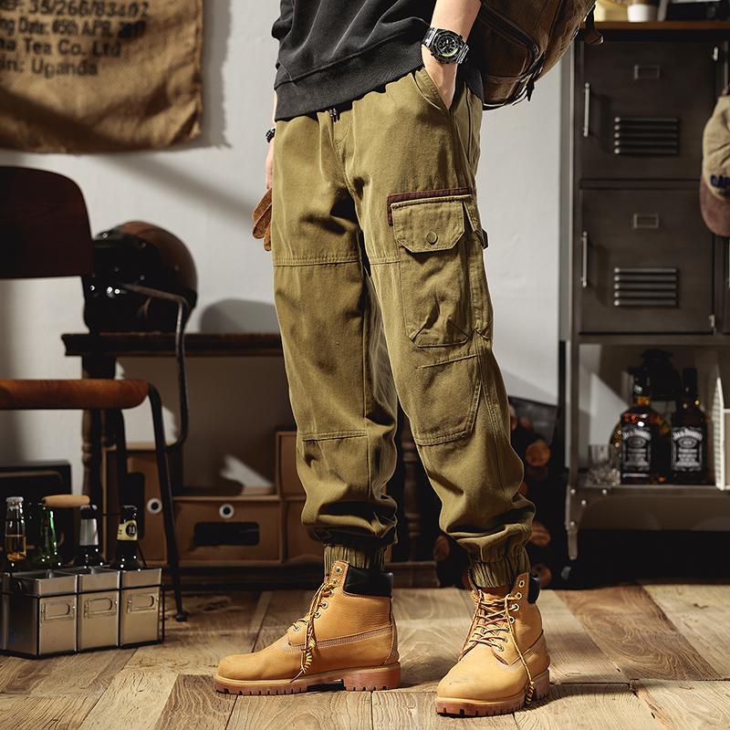 2025 Men's American Retro Harem Overalls - Thickened Spring/Autumn Casual Pants