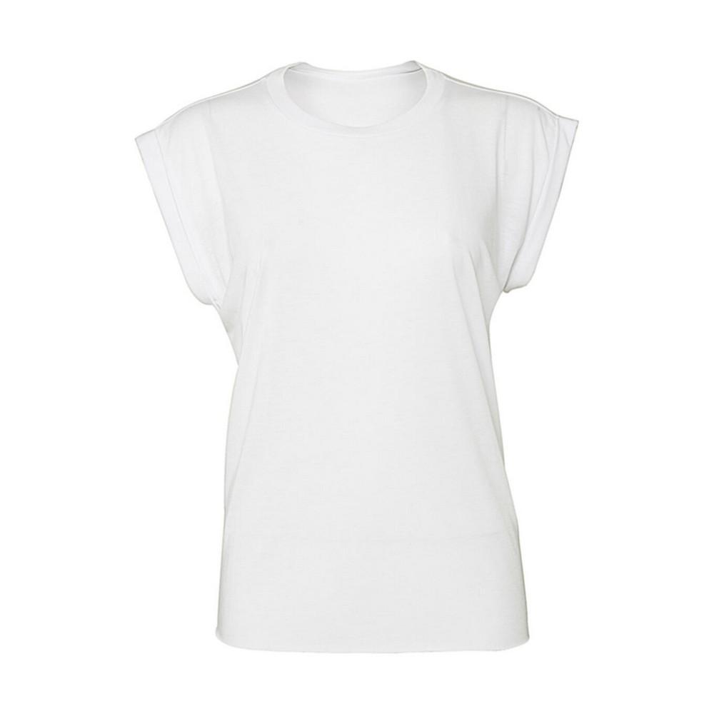 Bella + Canvas Womens/Ladies Flowy Muscle Rolled Sleeves T-Shirt