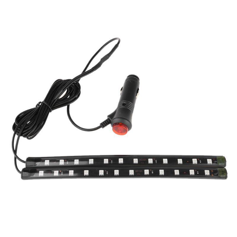 New New White 2X12 LED Car Interior Footwell Floor Decor Atmosphere Light Neon Strip