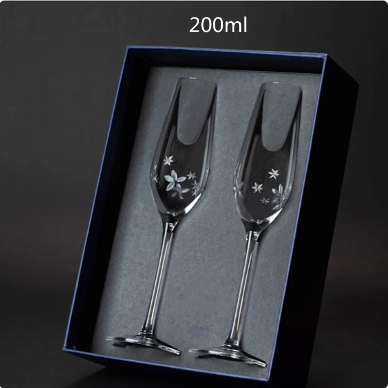 High-End Kristall Diamant Rotweinglas, Handgeschnitzt, Sektglas, Haushaltsglasbecher, Trinkgeschirr, Geschenkbox