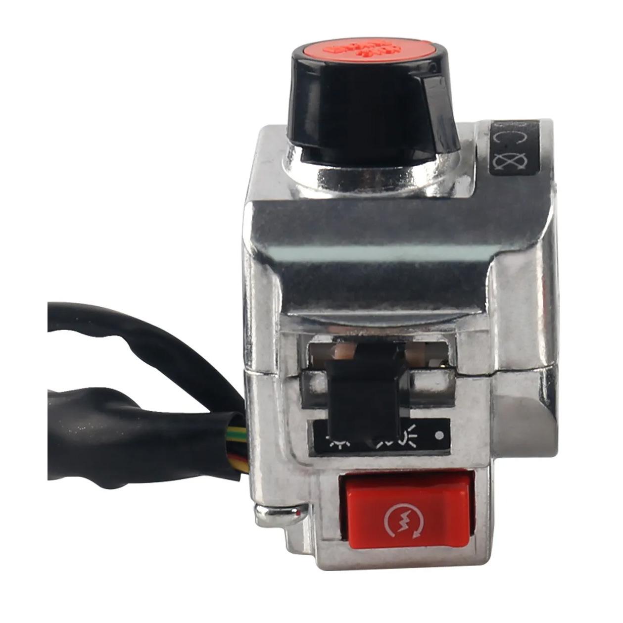 22mm Motorcycle Handlebar Switch Assembly 7/8 Universal Control Start Kill Horn Beam Winker Headlight Multifunction Push Button left