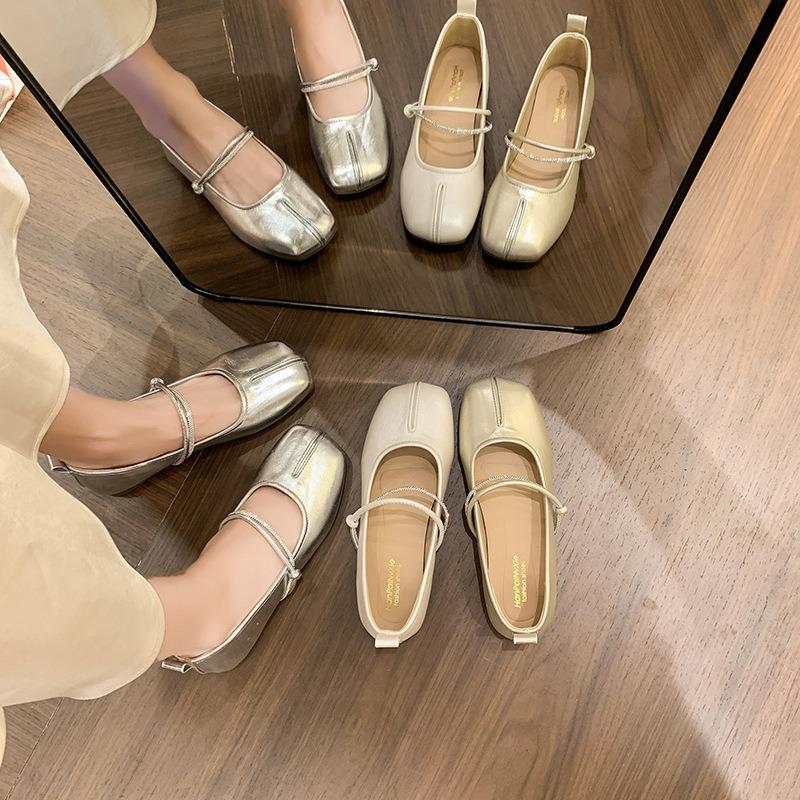 Retro Mary Jane single shoes women's new summer versatile flat bottom with skirt soft sole beanie shoes