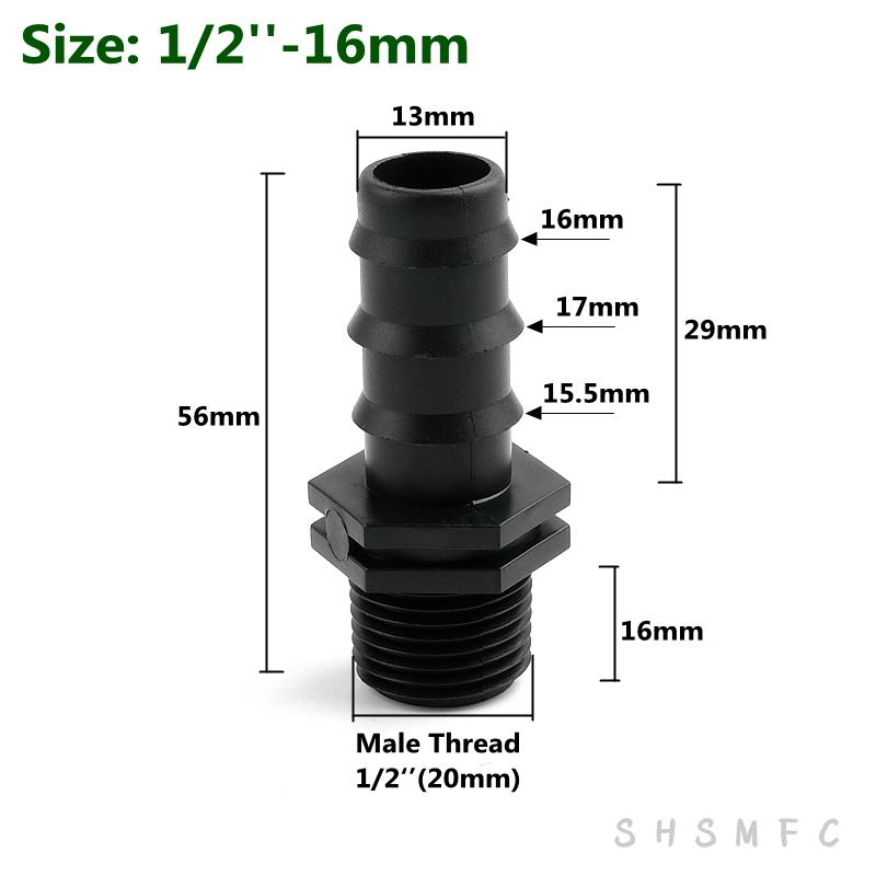 

2~50PCS16,20,25mm PE Pipe Drip Irrigation Micro Spray Irrigation Accessories Internal External Thread Pagoda Joint Pipe Fittings 2PCS