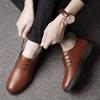 Brogue Formal Shoes Men Leather Dress Shoes Genuine Retro Pointed Toe Oxford Male Footwear Lace-up