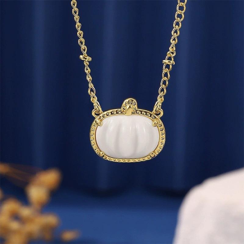 Halloween Pumpkin Skull Pendant Necklace, Suitable For Men To Wear On Holiday Parties