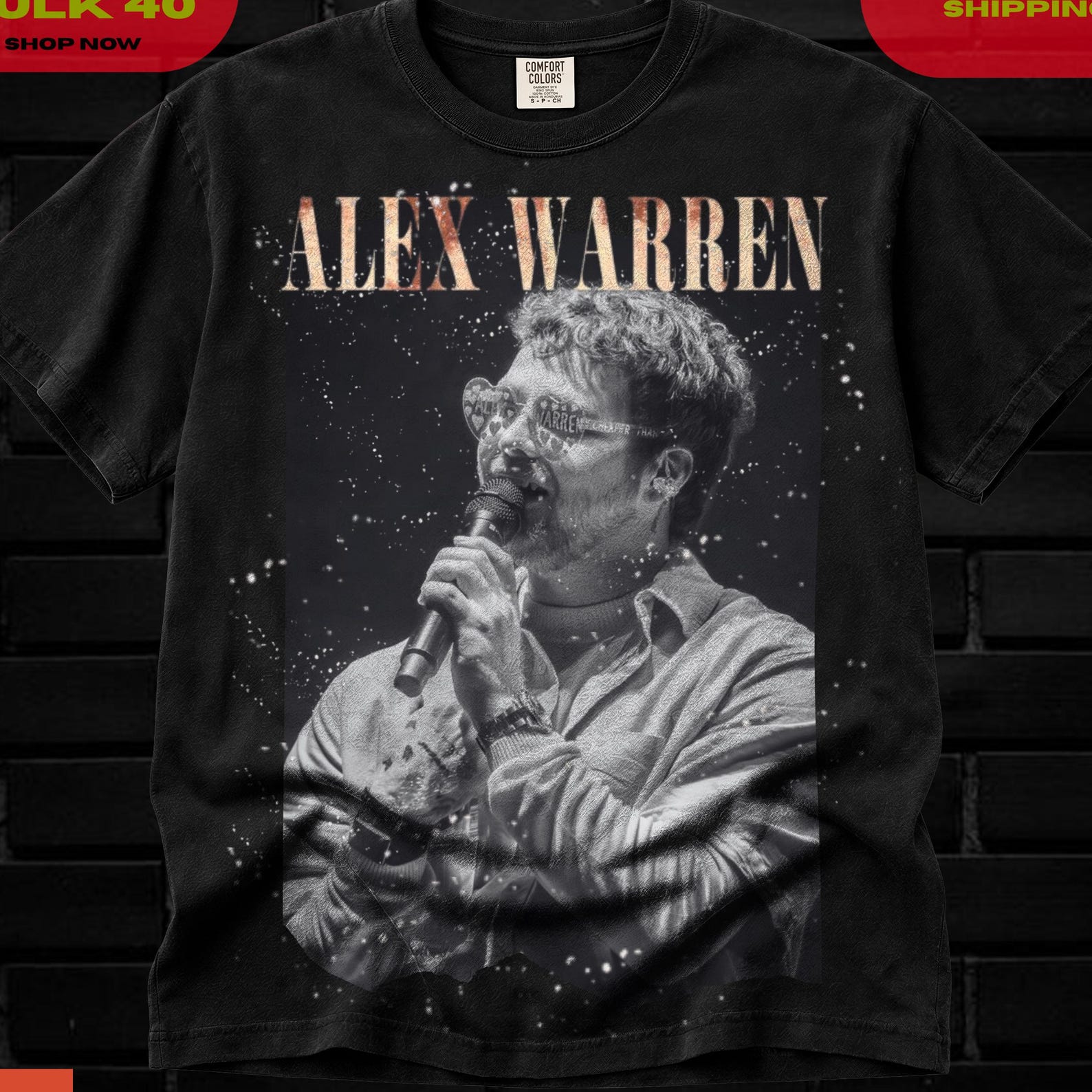 Alex Warren Merch, Alex Warren Shirt, Black And White Graphic, Vintage, Oversized Shirt, Alex Warren Fan Gift, Merch 2026 Alex Warren S
