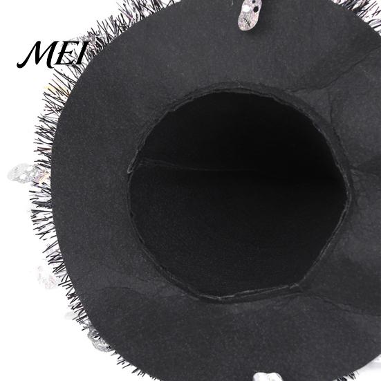 Reusable Festival Ornaments Halloween Witch Hat Pumpkin Decor, Metallic Rain Curtain Door Hanging Ornament for Wall Party, Spooky Festive Home