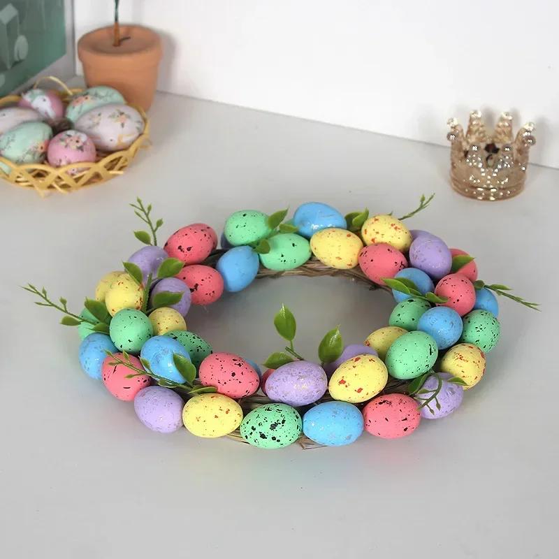 Latests Models Easter Garland Creative Easter Egg Element Wreath Window Door Garden Gate Decorative Hanging Holiday Party