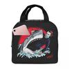 Jaws Halloween Horror Movie Insulated Lunch Bag for Women Office Cooler Thermal Food Box Tote Leakproof Lunch Boxes Container