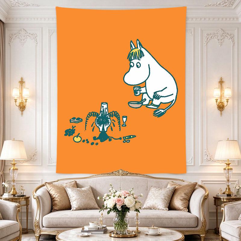 Moomin Snorkmaiden Orange Dinner Party Cartoon Art