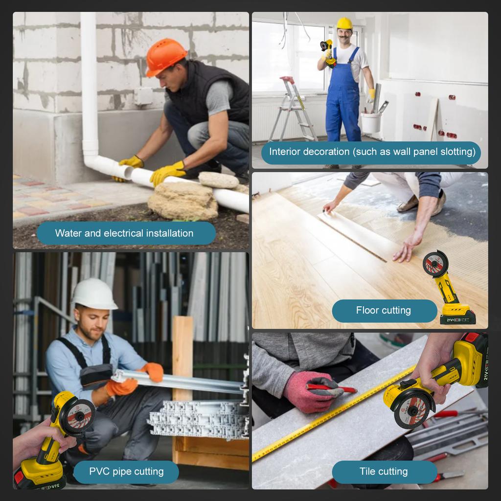 21V 19000rpm Brushless Angle Grinder with 2 Batteries, Portable Cordless Cutting Polishing Grinder, 7 Pcs Sanding