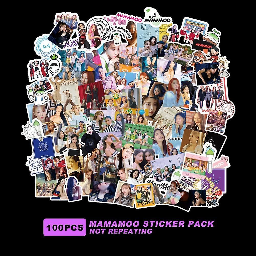 MAMAMOO Sticker Pack 100Pcs MAMAMOO Cartoon Sticker The Best Sticker Waterproof Vinyl Sticker for Fans MAMAMOO Sticker