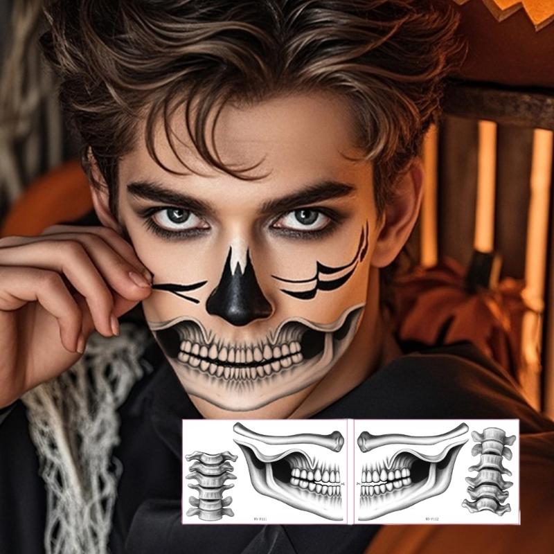 Eerie Horror Lip Body Art Sticker User friendly Safe Skins Faux Scar For Costume Parties Long Time Face Decoration
