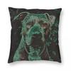 Green Staffordshire Bull Terrier Square Pillowcase Polyester Linen Velvet Pattern Zip Decorative Home Cushion Case