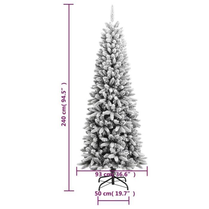 VidaXL Artificial Christmas Tree with Flocked Snow 240 Cm PVC and PE345192
