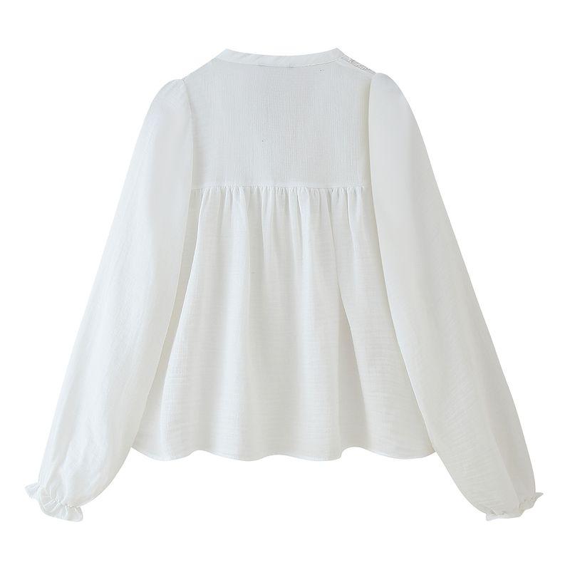 Jnleaog Autumn New Women's Clothing Fashion Style Stylish Fashion Embroider Cotton Top 2298062