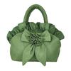 Borsa a Mano con Fiocco Arricciato Cerniera Liscia Portamonete per Feste Riunioni Banchetti Nuziali