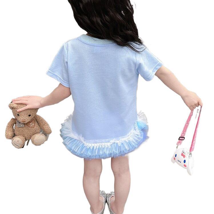 Girls Summer Short Sleeve Hoodie Dress Princess Casual Dress