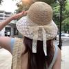 New Summer Women'S Fishing Hat Sun Protection Hat Lace Trim Beach Straw Hat Breathable And Stylish