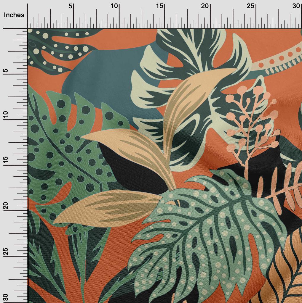 oneOone Cotton Flex Dark Teal Green Fabric Ocean Underwater Life Diy Clothing Quilting Fabric Print Fabric By Yard 40 Inch