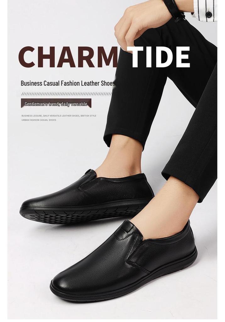 1676 Men's Low-Top Cowhide Loafers: Spring/Summer Casual Perforated Slip-On Shoes