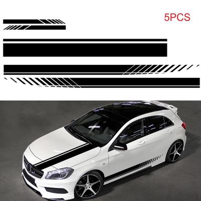 5 Pieces Car Decals,Long Stripe Sticker, Decal Universal Hood, Body Side,Waterproof