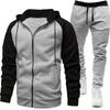 Men's European & American Color Block Raglan Sleeve Sweatshirt Set - Autumn/Winter Fashion