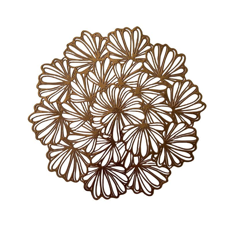 PVC Hot Golden Anti-hot Table Mats, Bowl Mats, European Simple Dining Table Heat Insulation Mats, High-end Western Dining Mat