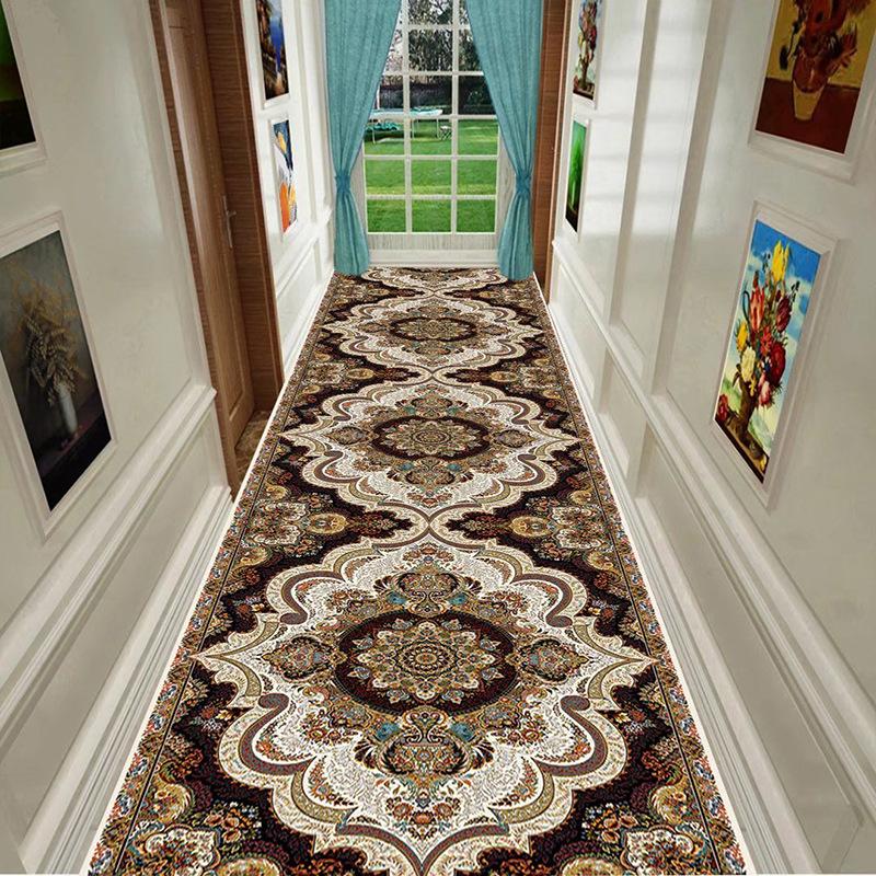 Persian Luxury Long Corridor Carpet Home Decor Bohemian Hallway Stairs Decor Hotel Aisle Runner Rug Anti Slip Kitchen Aisle Mat