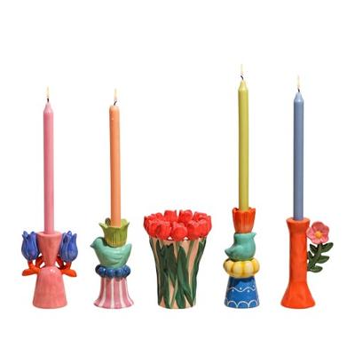 Hestia Flowers And Birds Candle Holder