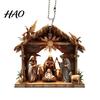 Festive Party Decor Christmas Pendant Ornament Jesus Family Prayer Scene Bright Fine Workmanship Colored Religious Symbol Nativity for Home
